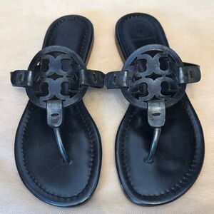 Tory Burch NWOB Metallic Blue Miller Sandals